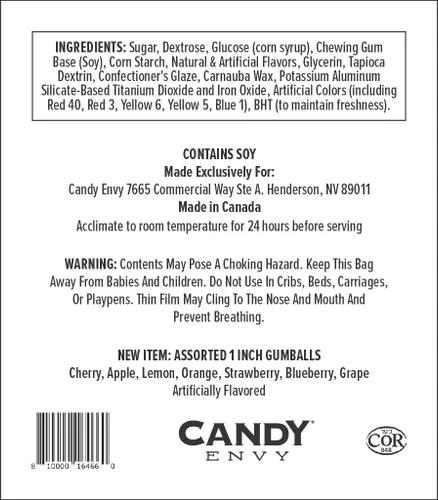 Vista 3 de Candy Envy - Bolas de chicle surtidas - 1 pulgada - Aproximadamente 113 por bolsa de 2 libras - Caramelos surtidos a granel - Hecho en América