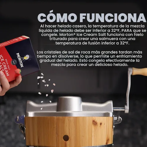 Vista 4 de Morton Sal de helado, sal de roca, (4 libras), paquete de 4, ideal para hacer helado