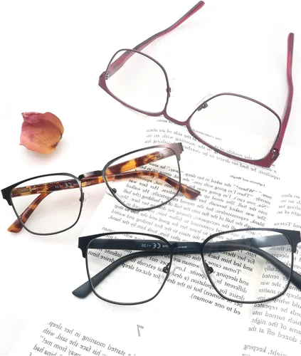 Vista 6 de HEEYYOK Paquete de 3 lentes de lectura para hombres y mujeres, con bloqueo de luz azul, lectores de metal, anteojos ligeros, antideslumbramiento