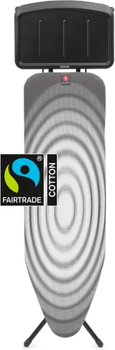 Vista 20 de Brabantia Tabla de planchar cómoda con soporte para plancha de vapor sólido Mediano (talla B) Funda negra de mezclilla de comercio justo Denim