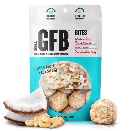 Vista 10 de The GFB Bocaditos de proteína aptos para alérgenos para pastel de cumpleaños, aperitivos sin gluten sin nueces, bolas de proteína a base de plantas