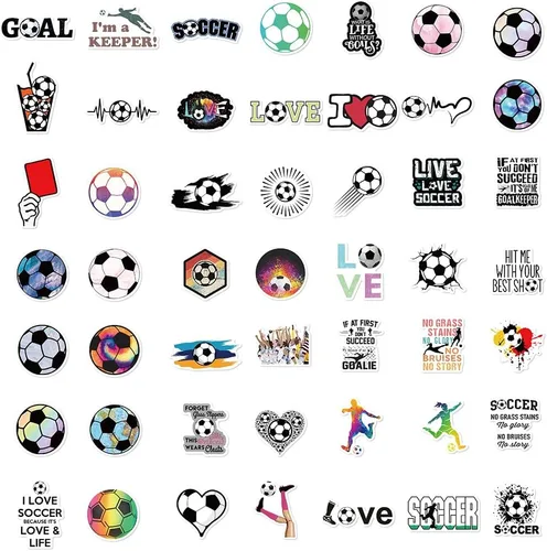 Vista 4 de 150 calcomanías de fútbol para la Copa del Mundo, fútbol, fútbol, deportes, vinilo impermeable, calcomanías de graffiti, regalos de fútbol
