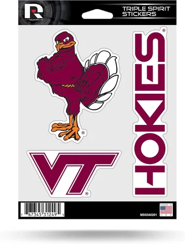 Vista 23 de Rico Industries NCAA - Lámina de adhesivos triple diseño de Alabama