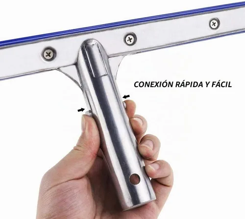 Vista 6 de Cepillo de piscina para limpiar paredes de piscina, azulejos y suelos, cepillo de cerdas de alambre de acero inoxidable de aluminio resistente de 18