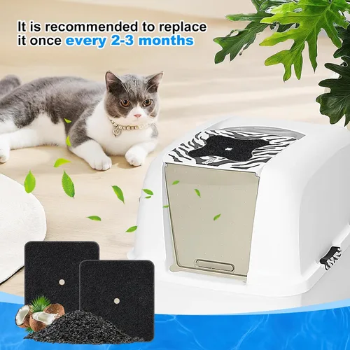Vista 7 de Paquete de 6 filtros de carbono de repuesto para cajas de arena para gatos compatibles con caja de arena con capucha Catit, purificador de aire