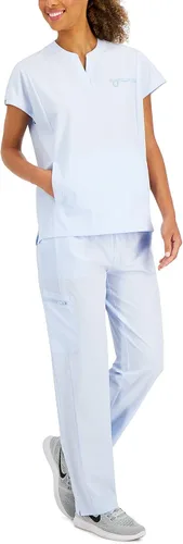 Vista 4 de Hanes Camiseta quirúrgica ComfortFit elástica con cuello mandarín para mujer