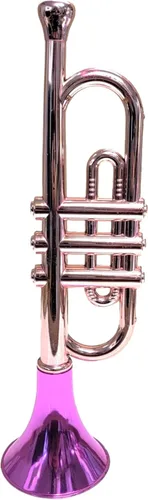 Vista 4 de Trompetas metálicas (13 pulgadas), juguetes musicales de plástico para niños, instrumentos que hacen ruido para fiestas de cumpleaños, regalos