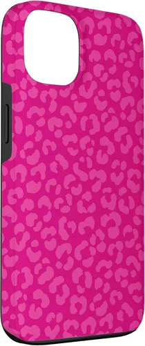 Vista 3 de Funda para iPhone 13 con estampado de leopardo, guepardo y animal, estilo bohemio, color rosa intenso