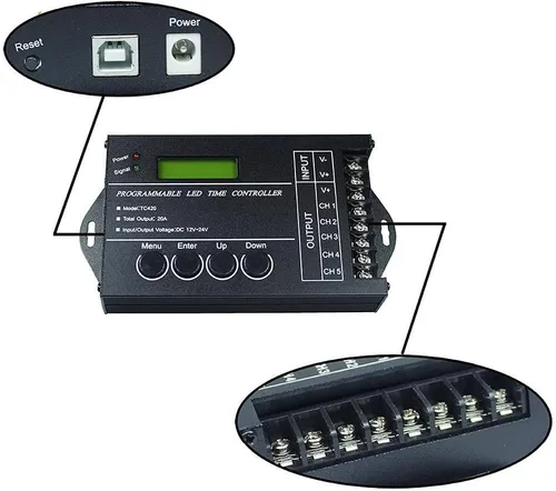 Vista 2 de Controlador de temporizador de luz reguladora, TC420 12V/24V Time Cotrollers temporizadores programables caja digital interruptor luces inteligentes