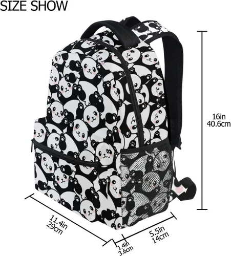 Vista 35 de ATTX Linda mochila con diseño de panda para niños y niñas, Panda-h, Ciclismo