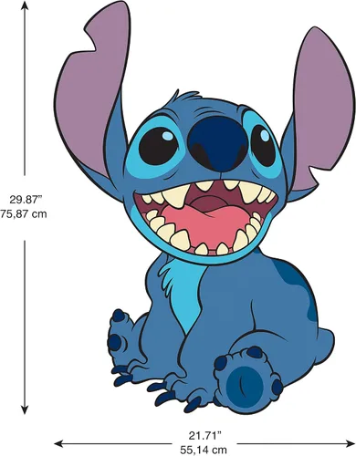 Vista 8 de Calcomanías de pared gigantes de Disney Stitch para despegar y pegar de RoomMates, RMK5110GM