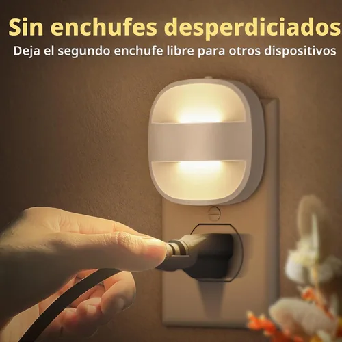 Vista 4 de DORESshop Luces nocturnas enchufables a la pared, paquete de 4 luces nocturnas plegables
