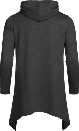 Vista 3 de COOFANDY - Sudadera larga con capucha para hombre, diseño hip hop tipo capa, de mezcla de algodón