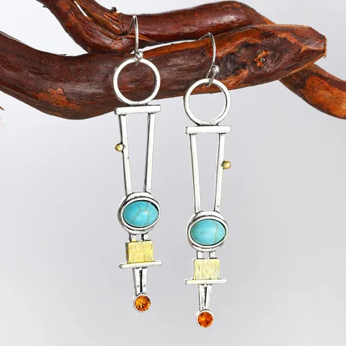 Vista 6 de Aretes bohemios hechos a mano, aretes bohemios, hechos a mano, joyería étnica antigua, aretes vintage para mujeres y niñas