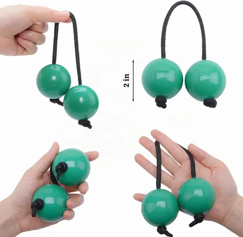 Vista 2 de MGTECH Paquete de 2 bolas agitadoras Asalato Kashaka, instrumento de ritmo tradicional africano Aslatua, verde