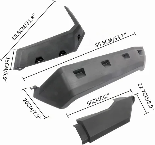 Vista 5 de Guardabarros extendidos compatibles con Can Am Defender, guardabarros delanteros y traseros compatibles con Can Am Defender HD5 HD10 HD8 MAX
