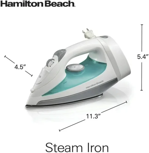 Vista 7 de Hamilton Plancha de vapor retráctil con cable Potente 1200 W, suela antiadherente, vapor vertical, apagado automático