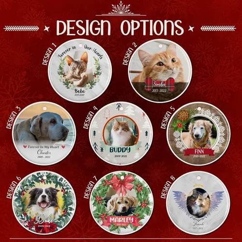 Vista 2 de Regalos conmemorativos para mascotas, adorno personalizado con foto conmemorativa para perro, personalizado con nombre y fecha, Forever in Our