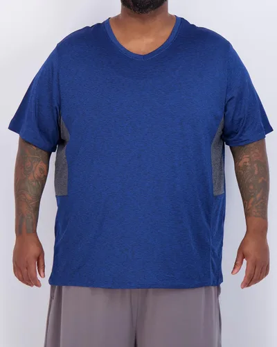 Vista 2 de Real Essentials Paquete de 3 camiseta elástica de manga corta con cuello en V para hombre grande y alto (3X alto-5X alto)