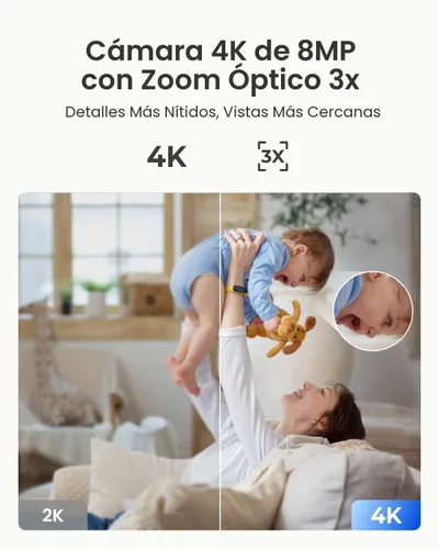 Vista 2 de REOLINK Cámara de seguridad para interiores, cámara WiFi enchufable Super HD de 5MP con PTZ, seguimiento automático, IA humana/mascota, ideal