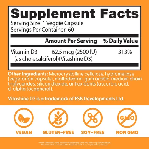 Vista 3 de Cápsulas vegetarianas Doctor's Best, Best Vegan D3, DRB-00302, 1, 1