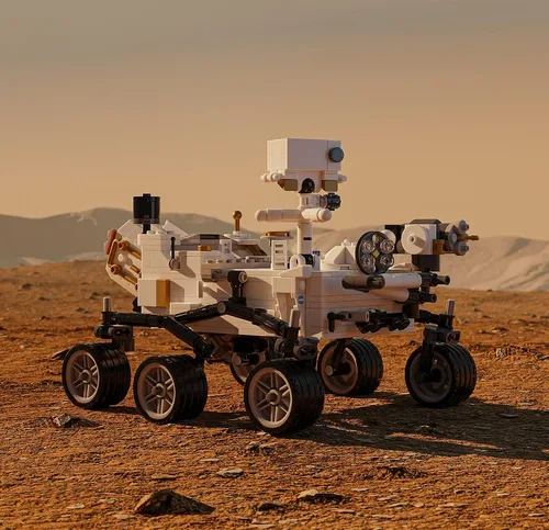 Vista 5 de Kit de Construcción de Rover de Marte de la NASA de Brick Loot – Modelo de Exploración Espacial Compatible con Lego de 603 Piezas con Helicóptero