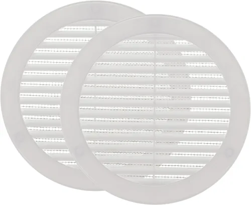 Vista 20 de Vent Systems Cubierta de ventilación blanca Soffit de 4 pulgadas (dimensiones de apertura), rejilla de ventilación redonda de plástico, pantalla