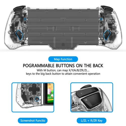Vista 8 de RREAKA Wireless Joypad Switch Controllers for SwitchOLED, RGB One-Piece Switch Controller Joypad Replacement Controller for Handheld Mode with