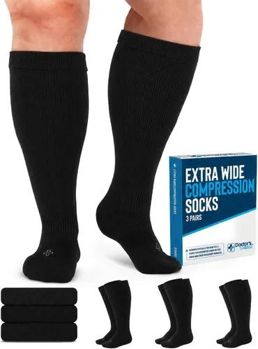 Vista 10 de Doctor's Select® Plus Size Compression Socks for Women Wide Calf - 3 Pairs