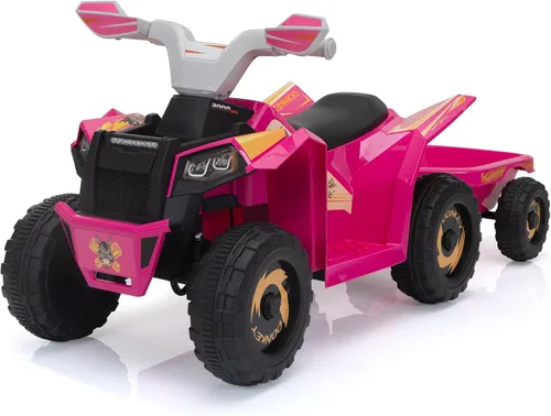 Vista 10 de TOBBI - Coche eléctrico para niños ATV 4 ruedas con remolque y música 6V Azul