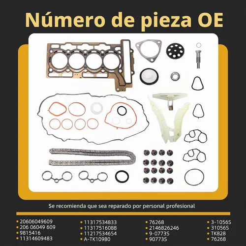 Vista 3 de Kit de cadena de distribución con kit de juntas de culata, para Mini Cooper R56 Hatchback 07-08, para Mini Cooper R55 R56 09-12, Reemplazo#