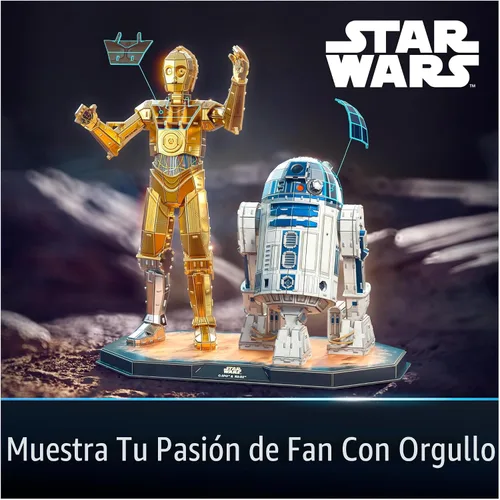 Vista 6 de 4D Build Star Wars C-3PO & R2-D2 Droid Kit de modelo de rompecabezas 3D