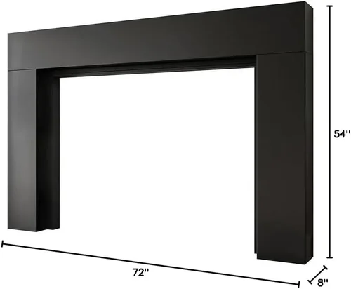 Vista 10 de Modern Ember Sabine Kit de Marco Envolvente de Repisa de Chimenea de Madera, Negro Apertura de 48" x 42" 72" x 54" Total Estética Moderna