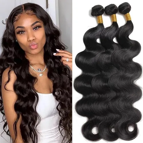 Vista 7 de Body Wave Human Hair Bundles with Closure 10A Brazilian Human Hair 3 Bundles with 4x4 HD Lace Closure Free Part 100% Unprocessed Virgin Hair Natural
