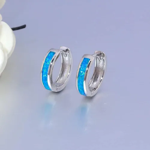 Vista 222 de CiNily Aretes Huggie de ópalo con bisagras, chapados en oro, hipoalergénicos, pequeños aretes de aro para mujeres, adolescentes, niñas, hombres