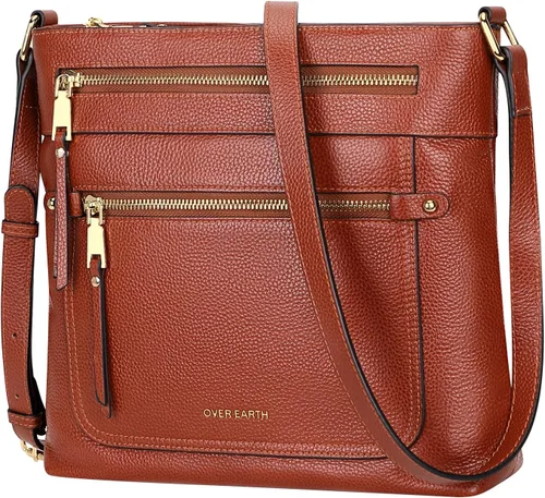 Vista 2 de Over Earth Bolsos cruzados para mujer de cuero con múltiples bolsillos