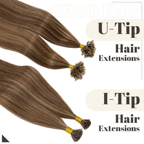 Vista 196 de SEGO Extensiones de cabello humano con micro cuentas, extensiones de cabello humano con micro bucle, lacio, natural, fusión fría, 1.76 oz/paquete