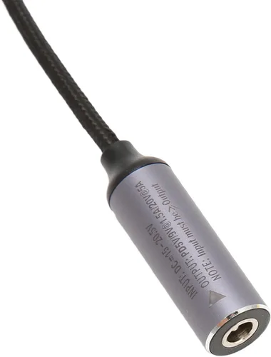 Vista 8 de Cable de alimentación CC de 0.217 x 0.098 in a USB C, entrada a USB C macho cable de carga de alimentación, con identificación automática