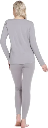 Vista 5 de JTANIB Ropa interior térmica para mujer con forro polar básico largo ultra suave S-XXL