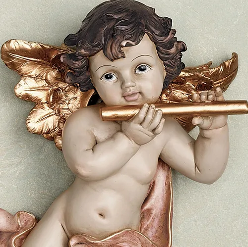 Vista 5 de Dulcet Sounds Cherub - Placas de pared (2 unidades), color dorado