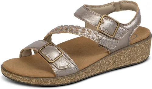Vista 7 de Orthofeet Sandalias ortopédicas Chloe de cuña de cuero ajustable para mujer