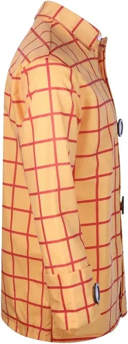 Vista 3 de Woody - Camisa de disfraz de vaquera Jessie para hombre, camisa casual de trabajo a cuadros con botones y manga larga