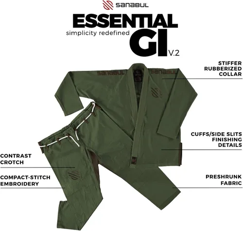 Vista 5 de Sanabul Essentials V2 Ultra Light BJJ Jiu Jitsu Gi ver guía especial de tallas