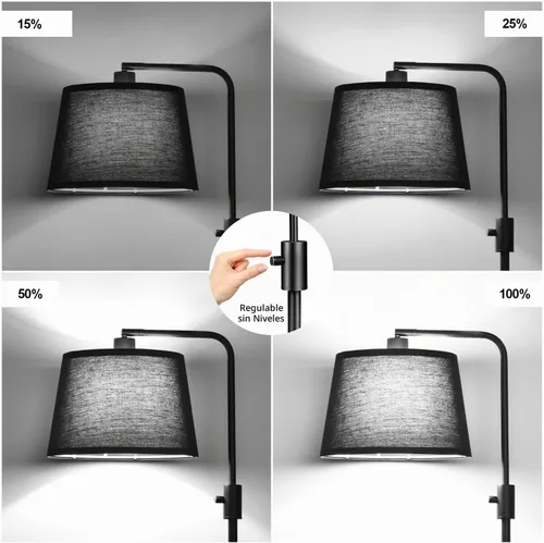 Vista 3 de Nintiue [Actualizada] Lámpara de pie regulable, bombilla LED Edison de 1000 lúmenes incluida, pantalla negra, lámpara de pie alta moderna de arco