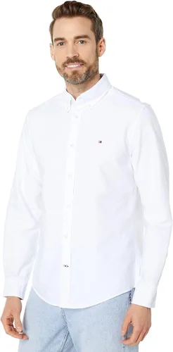 Vista 10 de Tommy Hilfiger Camisa Oxford de manga larga con botones para hombre en ajuste regular Precious rosado
