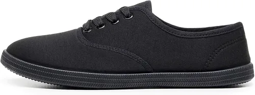 Vista 2 de VenusCelia - Tenis de lona con agujetas Rainbow para mujer Negro (Allblack)