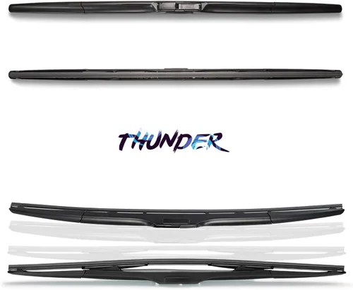 Vista 5 de Spearhead THUNDER - Escobillas limpiaparabrisas híbridas de 18" + 18" con goma infundida de neopreno, supera a la silicona (par)