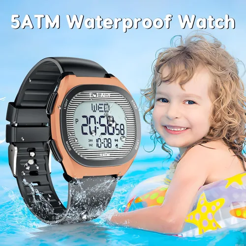 Vista 4 de Beeasy Kids Watch for 5-15 Year Old Boys Girls Digital Watch Multifunctional 5ATM Waterproof Alarm Calendar Chronograph LED Wrist Watch for Children