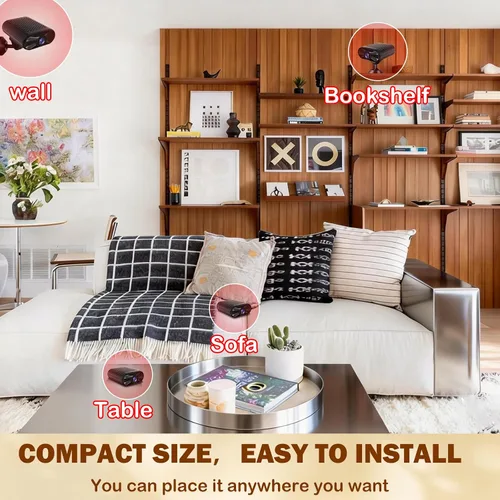 Vista 5 de Mini cámara – Cámara inalámbrica WiFi 4K portátil con visión nocturna, detección de movimiento, aplicación de teléfono Live View – Cámara