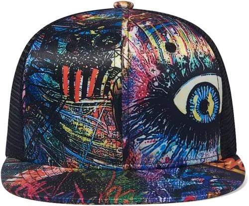Vista 2 de Venta al por Mayor Llanura en Blanco Ala Plana Ajustable El Snapback Gorras de béisbol Malla Barata Camo Graffiti Flat Bill Hat